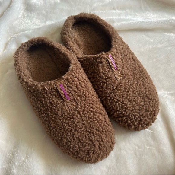 Bombas brown sunday fleece sherpa fuzzy wool slippers womens 8 - Picture 2 of 7
